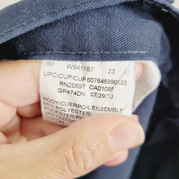 Dickies Flat Front Uniform Chino Pants Navy Blue Casual Pockets Mens Slacks - Picture 12 of 13